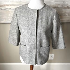 Theory gray wool cropped blazer/swing jacket